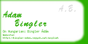 adam bingler business card